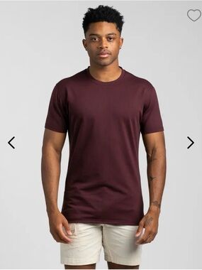 BYLT Basics Men's Crew Neck T-Shirt in Burgundy Axis Tee